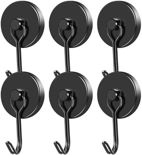MIKEDE Black Magnetic Hooks Heavy Duty 120LB+ Swivel Strong Magnet Hook by MIKEDE