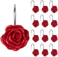 Sunlit Rose Shower Curtain Hooks, Home Decorative Flower Shower Curtain Rings by Sunlit