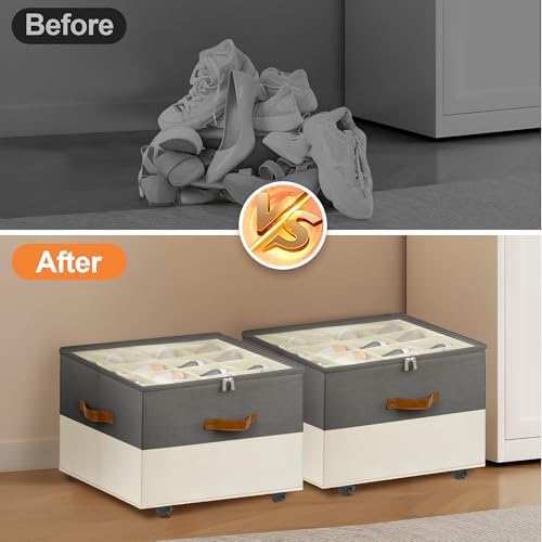 Foyego 2 Pack Shoe Organizer for Closet, - Image 6
