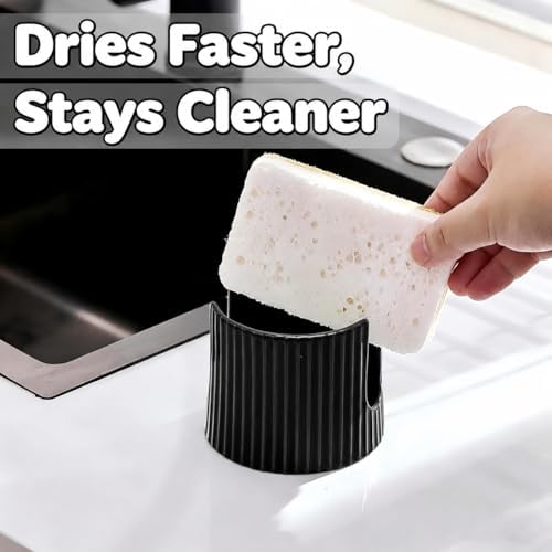 Ceramic Sponge Holder for Kitchen Sink, Quick Dry Sink Caddy Organizer - Image 4