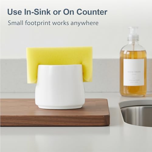 ONEMORE Ceramic Sponge Holder for Kitchen Sink, Kitchen Sink Organizer - Image 6