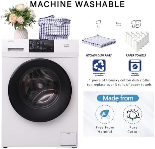 Kitinjoy Cotton 12 Pack Kitchen Towels and Dishcloths Sets - Image 5