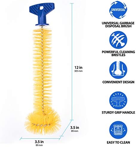 Mr. Scrappy 11" Universal Garbage Disposal Brush Sturdy Grip Handle Yellow - Image 2