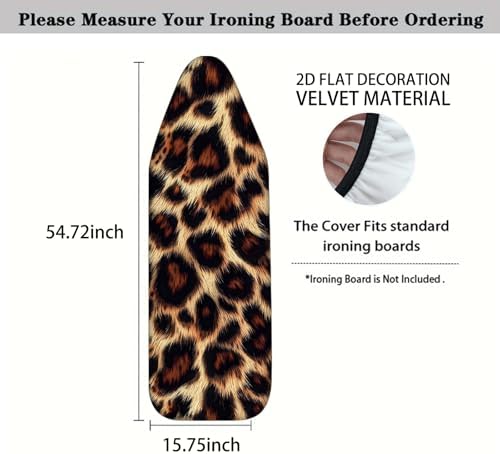 Nuxovilar Realistic Leopard Print Ironing Board Cover 15x54 Polyester - Image 4