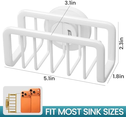TAILI Sink Caddy with Strong Suction Cup, Sponge Holder - Image 3
