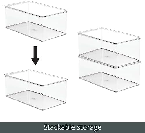 mDesign Stackable Plastic Closet Storage Container Bin Box - Image 6