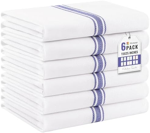 Homaxy 100% Ring Spun Cotton Kitchen Towels 6 Pack by Homaxy