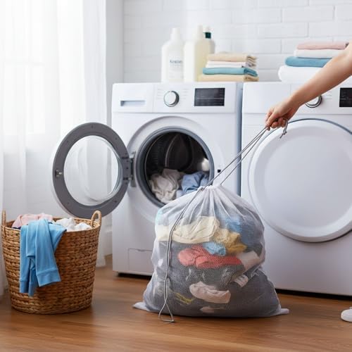 Large Mesh Laundry Bag for Travel, Drawstring Bag for Camp - Image 6