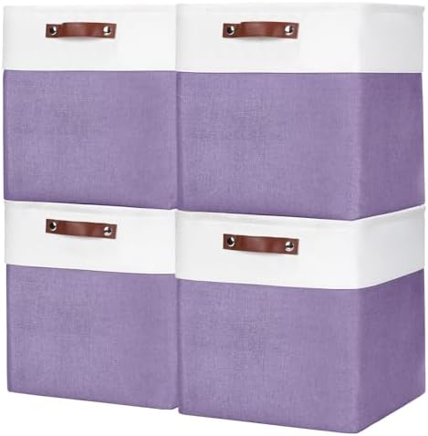 Bagnizer 13x13 Cube Storage Bins, Collapsible Fabric Storage Box, 4 Pack Closet by Bagnizer