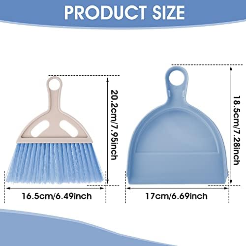 cobee Small Broom and Dustpan Cleaning Set, Mini Whisk Dustpan and Brush - Image 5