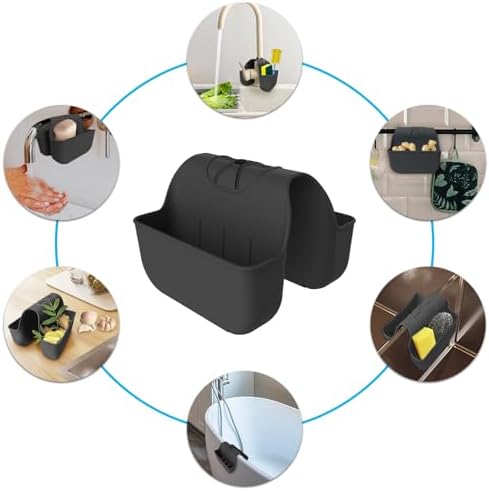 Sponge Holder for Kitchen Sink, Silicone Sink Saddle Caddy Organizer Rack - Image 5