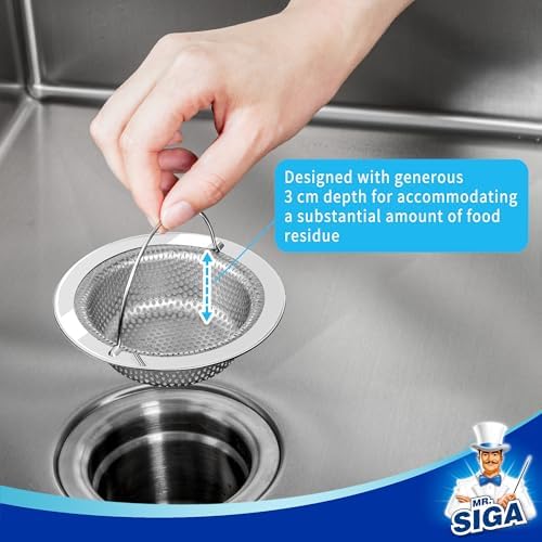 MR.SIGA Kitchen Sink Strainer, Stainless Steel Sink Drain Strainer, 2 Pack - Image 4