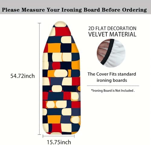 Nuxovilar Colorful Geometric Blocks Ironing Board Cover 15x54 Polyester - Image 4
