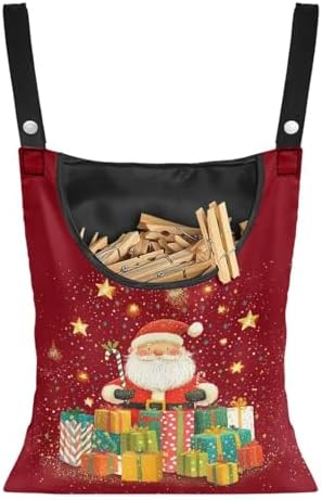 Christmas Santa Claus Clothespin Organizer Bag Shell Beach Clothespin Bags by CREAMIC