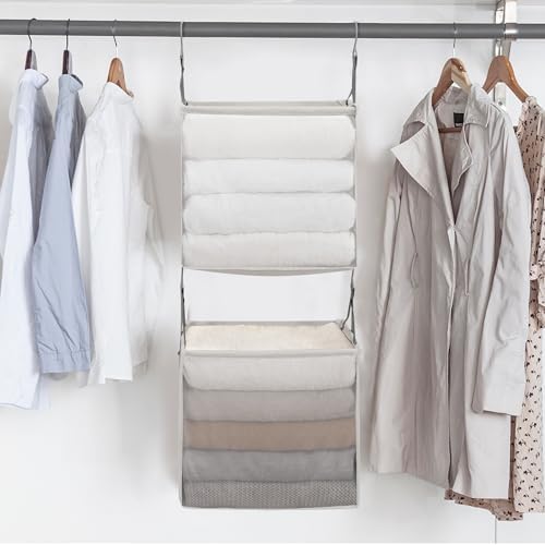 STORAGE MANIAC 2-Tier Hanging Closet Organizer, Fabric Storage Baskets - Image 7