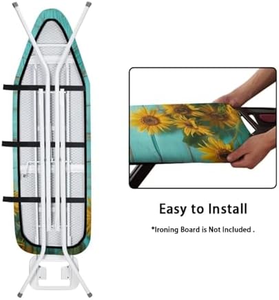 Wooden Sunflower Ironing Board Cover and Pad, Resist Scorching and Staining - Image 4