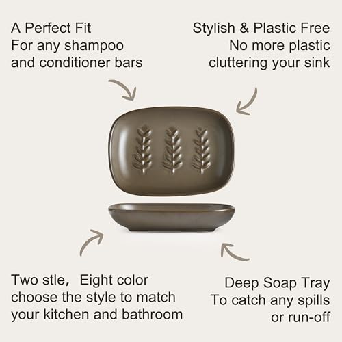 Miamolo Ceramic Soap Dish, Soap Holder Shower Fits 2 Bars, Extend Soap Life - Image 6