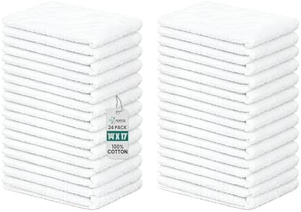 ZUPERIA Terry Towels Pack of 24 100% Cotton Terry Barmop Towels by Zuperia