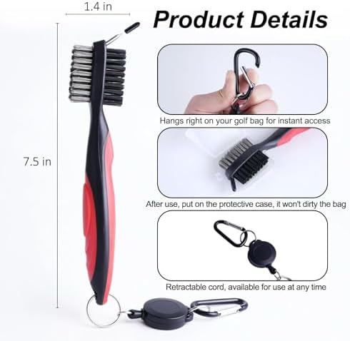 Durable Golf Club Groove Cleaner Brush and Shoes Brush - Image 2