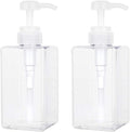 Plastic Pump Bottle Refillable Lotion Soap Dispenser 15oz Clear 2 Pack | Sturdy by JiatuA