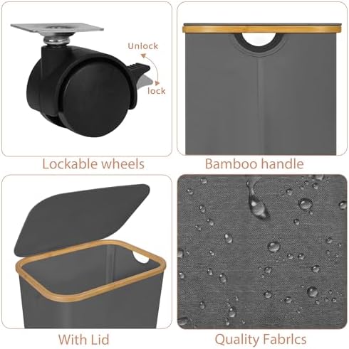 Laundry Basket with Wheels, 100L Hampers - Image 2