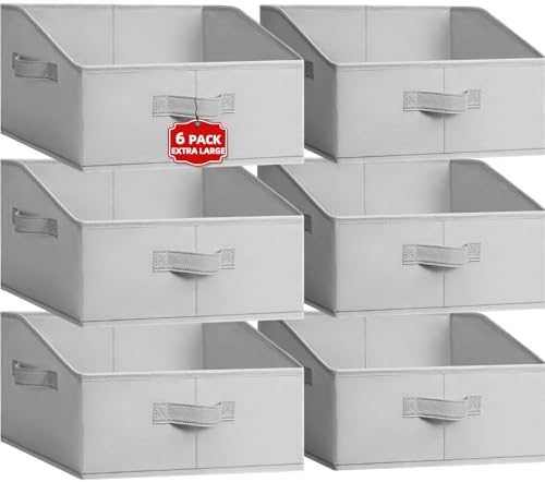 Extra Large Closet Organizers Bins 6 Pack by Criusia
