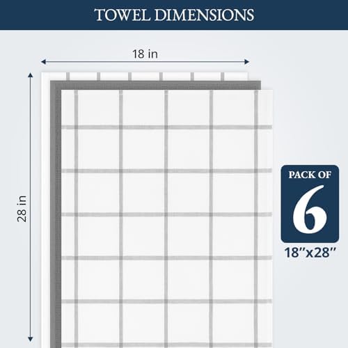 LANE LINEN Cotton Kitchen Towels and Dish Cloths Set, Quick-Drying Dish Towel - Image 3