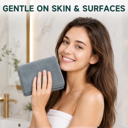 TEAWOO Grey Washcloths 15 Pack, Highly Absorbent & Quick Drying - Image 2