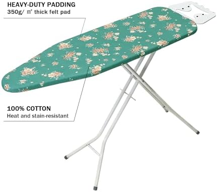 Ironing Board Cover and Pad Standard Size 15" x 54", 3 Pairs of Hook and Loop - Image 3