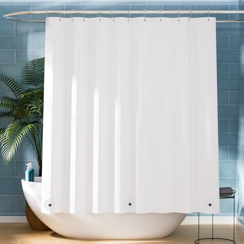 Titanker White Shower Curtain Liner, 72x65 PEVA Shower Liner Inside Shower by Titanker