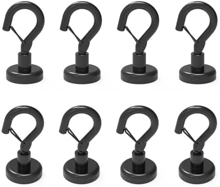 Ant Mag Magnetic Hooks Heavy Duty 22LBS Strong Magnet Snap Hooks 8 Pack by AntMag