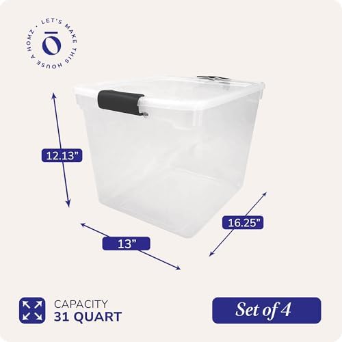 HOMZ Clear Plastic Storage Bins - Image 6