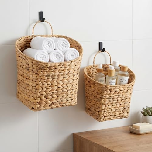 Wicker Hanging Basket, Farmhouse Rustic Storage Baskets - Image 5