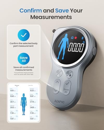 RENPHO Smart Tape Measure with Large Display, Fitness Shape, Measure - Image 4