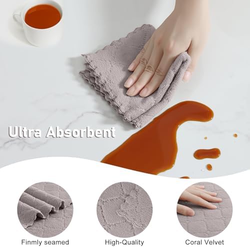 Homaxy Super Soft 12 Pack Kitchen Towels and Dishcloths Set - Image 4