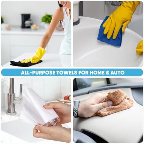 AIDEA Microfiber Cleaning Cloth 165 Sheets 3 Roll, Cleaning Rags 11×9" - Image 5