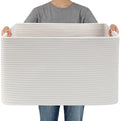 JMvicyroam 65L Large Woven Cotton Rope Blanket Basket by JMvicyroam