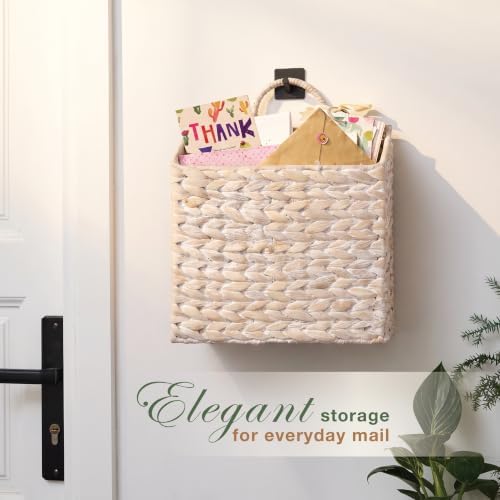 84ECO Set of 2 White Wicker Hanging Baskets - Image 2