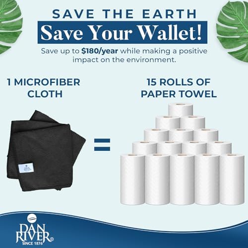 DAN RIVER 24-Pack Microfiber Towels – Ultra Absorbent, Lint-Free & Streak-Free - Image 5