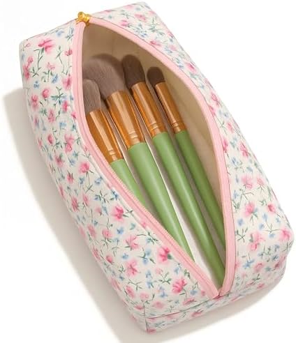 Large Pencil Case, Quilted Cotton Pencil Pouch, Cute Floral Pen Bag - Image 2