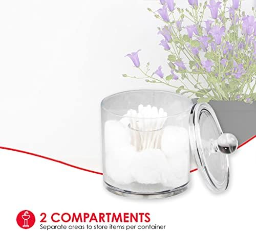 Home Basics Acrylic Cotton Ball and Swab Holder, Q-tip Storage Organizer - Image 5