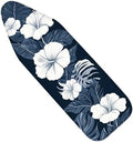 Nuxovilar White Hibiscus Blue Leaf Ironing Board Cover 15x54 Polyester by Nuxovilar