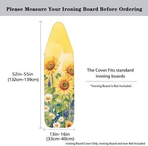 Sunflower Ironing Board Cover and Pad, Stretch Standard Size 16x55 inch Thick - Image 5