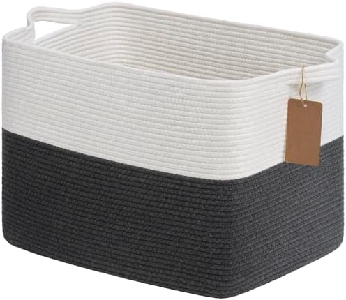 Goodpick 50L Large Woven Rope Storage Basket, Dark Gray by Goodpick