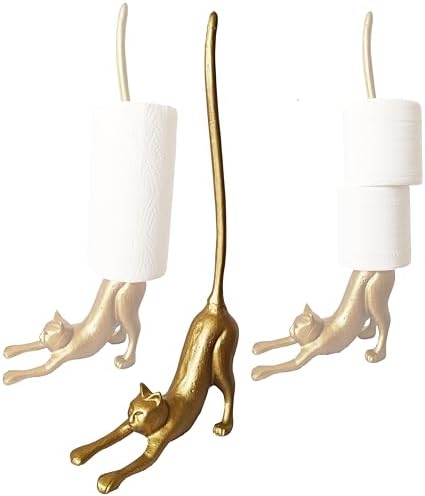 Cat Paper Towel Holder 17'' Cast Iron Paper Towel Holder Funny Toilet Paper by mozhixue