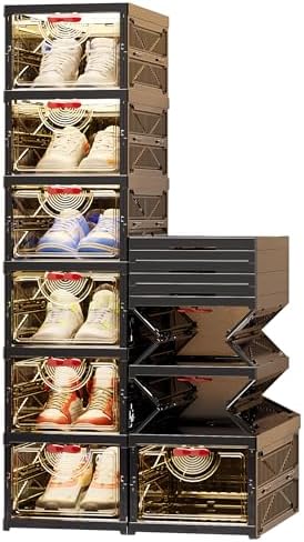 Foldable Shoe Rack Organizer Stackable Shoe Storage Box by Unknown