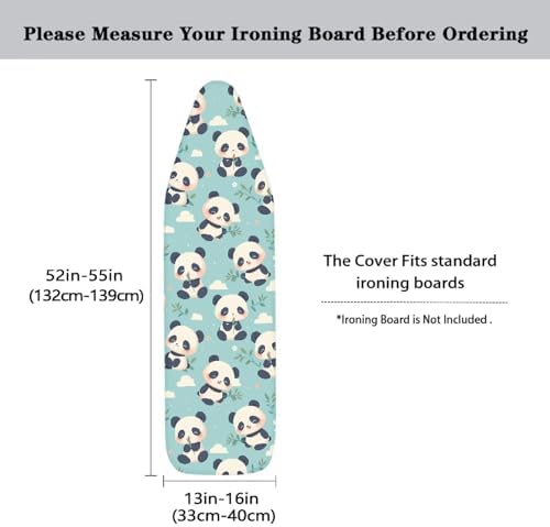 Panda Ironing Board Cover Fits Standard Size Elasticized Edges Home Decorations - Image 5