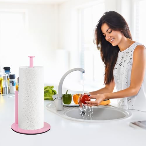 Pink Paper Towel Holder, Stainless Steel, - Image 2