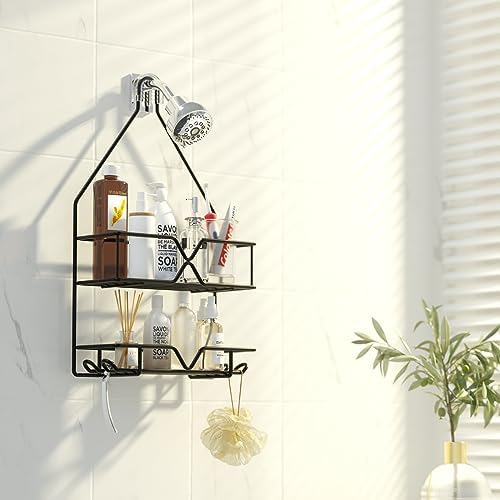 TreeLen Shower Organizer Hanging Shower Caddy over Shower Head Black Bathroom - Image 6