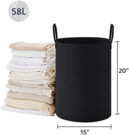 VIPOSCO 58L Tall Woven Laundry Basket Hamper - Image 5